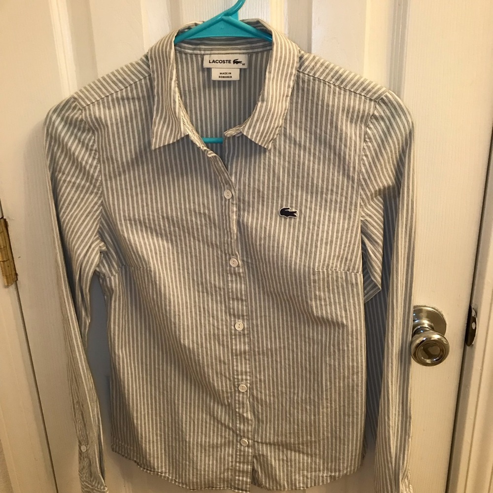 Lacoste Women’s striped button-down shirt